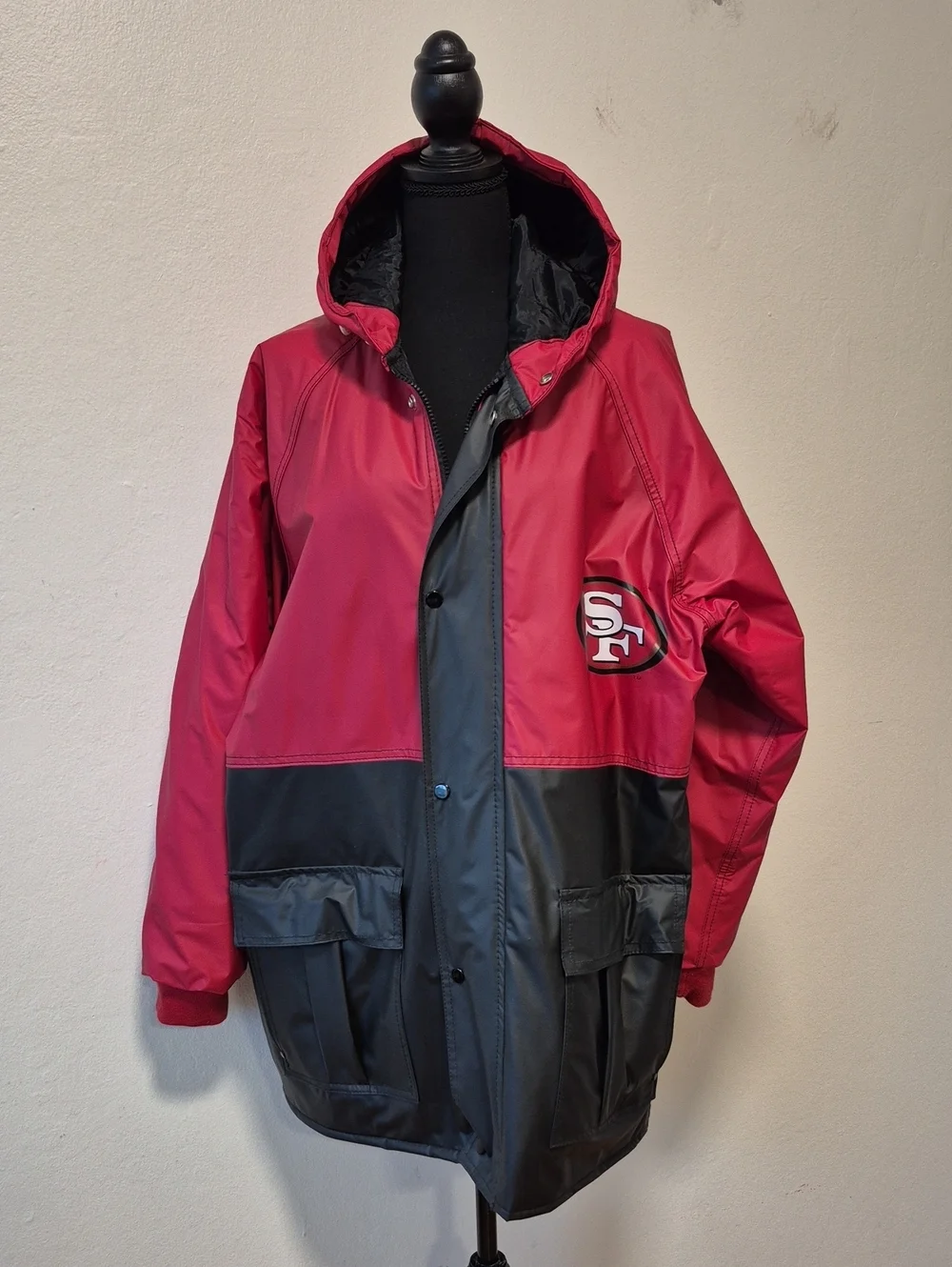 NFL Game Day 49ers Long Insulated Raincoat Sz L Exc Condition